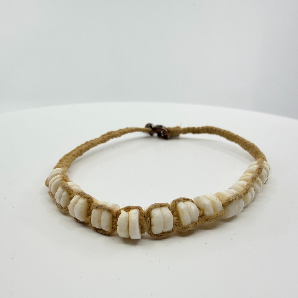 Boho Hemp Macrame Shell Necklace Natural Earthy Festival Gift Layering Accessory